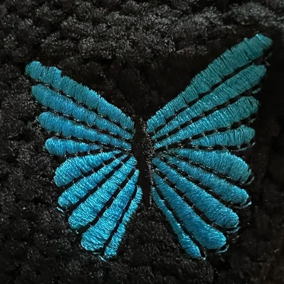 SHEIN Black and Blue Shrug with Butterfly Accents. New, never worn, no tags. - Picture 10 of 10